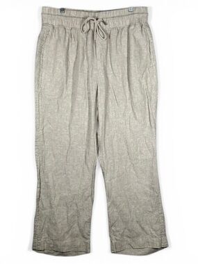Quince 100% European Linen Wide Leg Pants Women XL Flax Beige Excellent